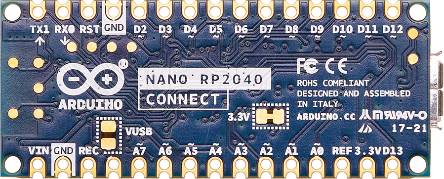 Pins of Arduino Nano RP2040 Connect